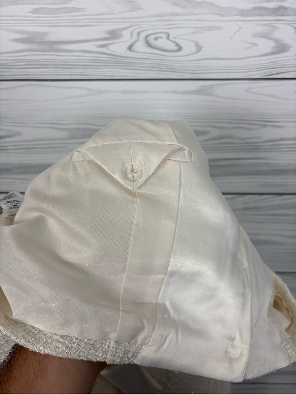 Self-Portrait white Boucle knit cropped blazer jacket size 6 - Picture 13 of 13